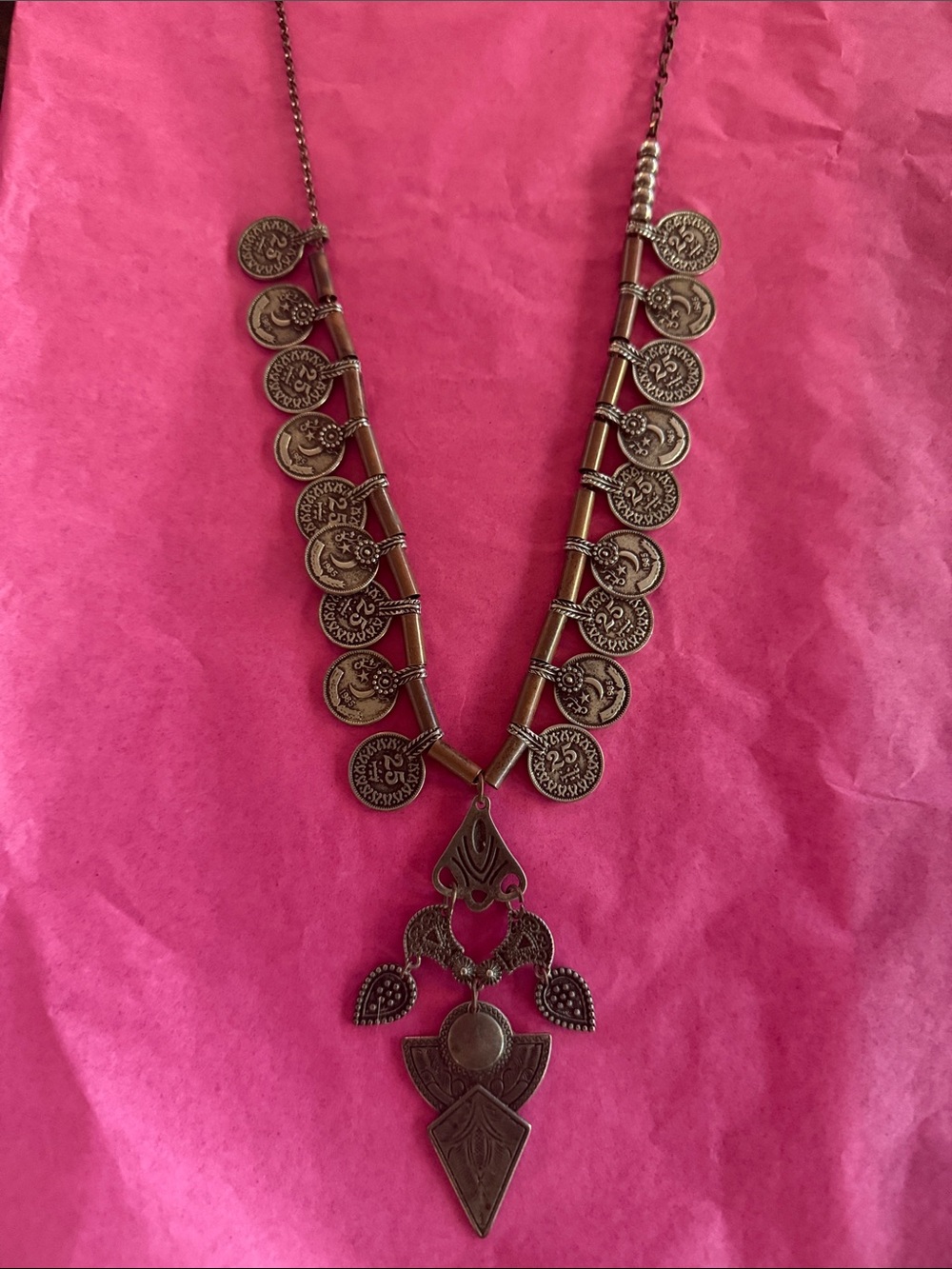 Free People Bronze-Tone Coin Drop Necklace